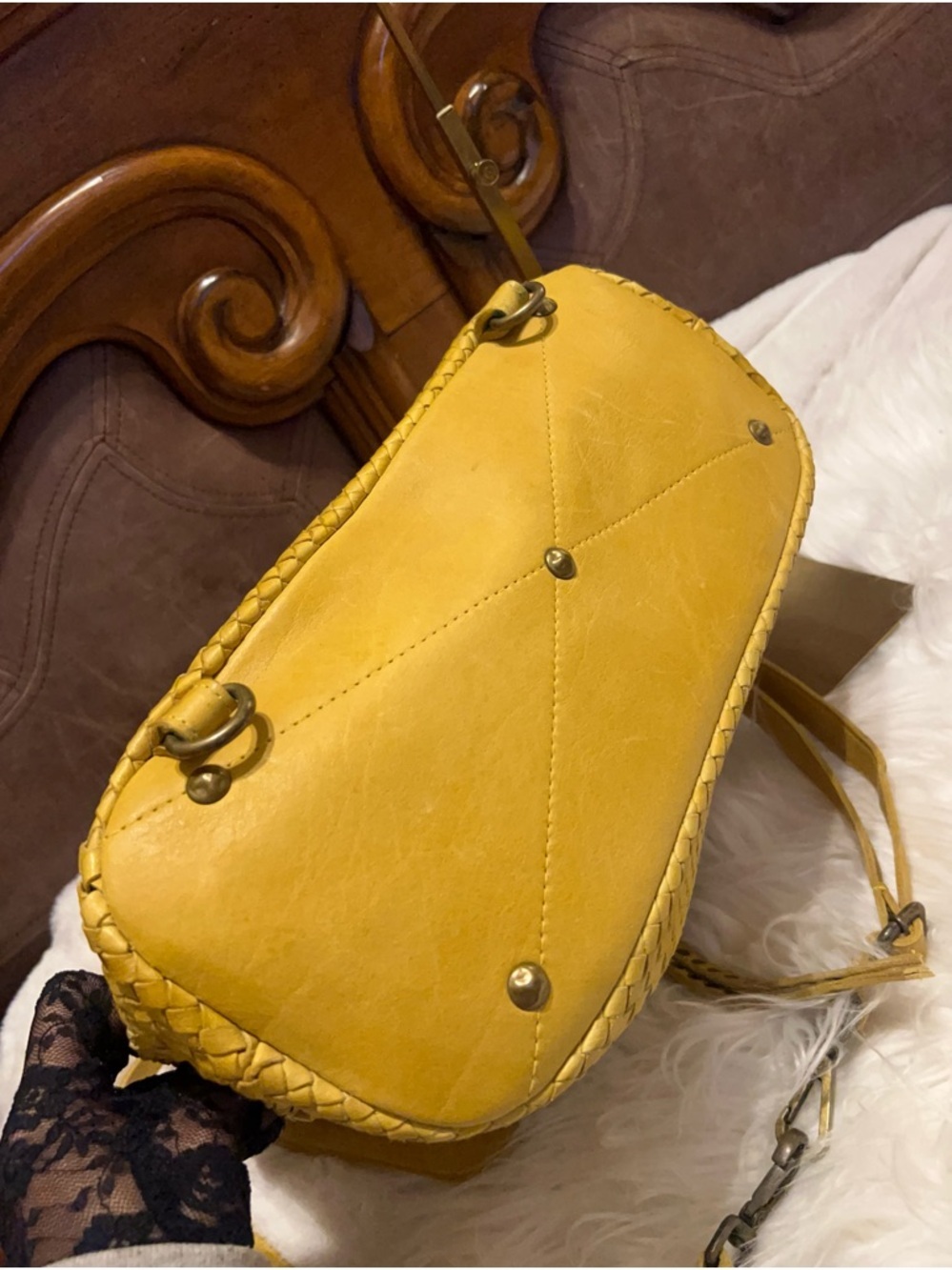 Viola castellani Woven must leather sconvertible backpack or crossbody  bag - Picture 8 of 13